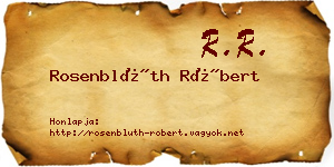 Rosenblüth Róbert névjegykártya